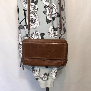 HOBO International Tan Crossbody Wallet